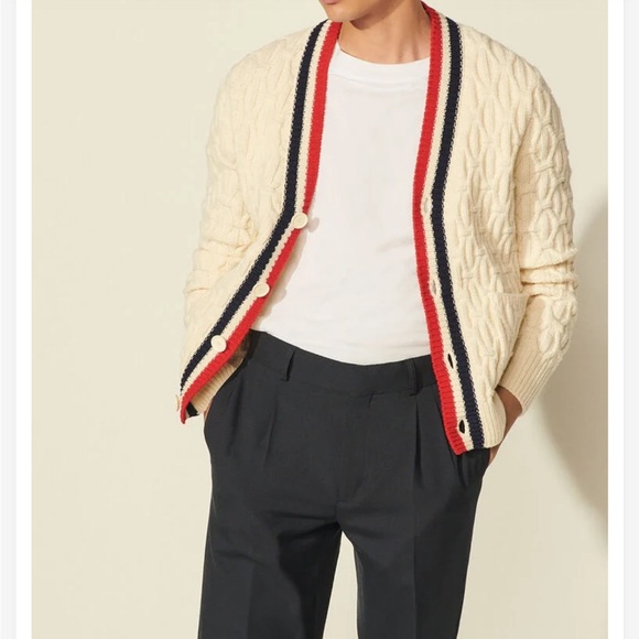 Sandro Men’s Cable Knit Cardigan - Picture 2 of 7